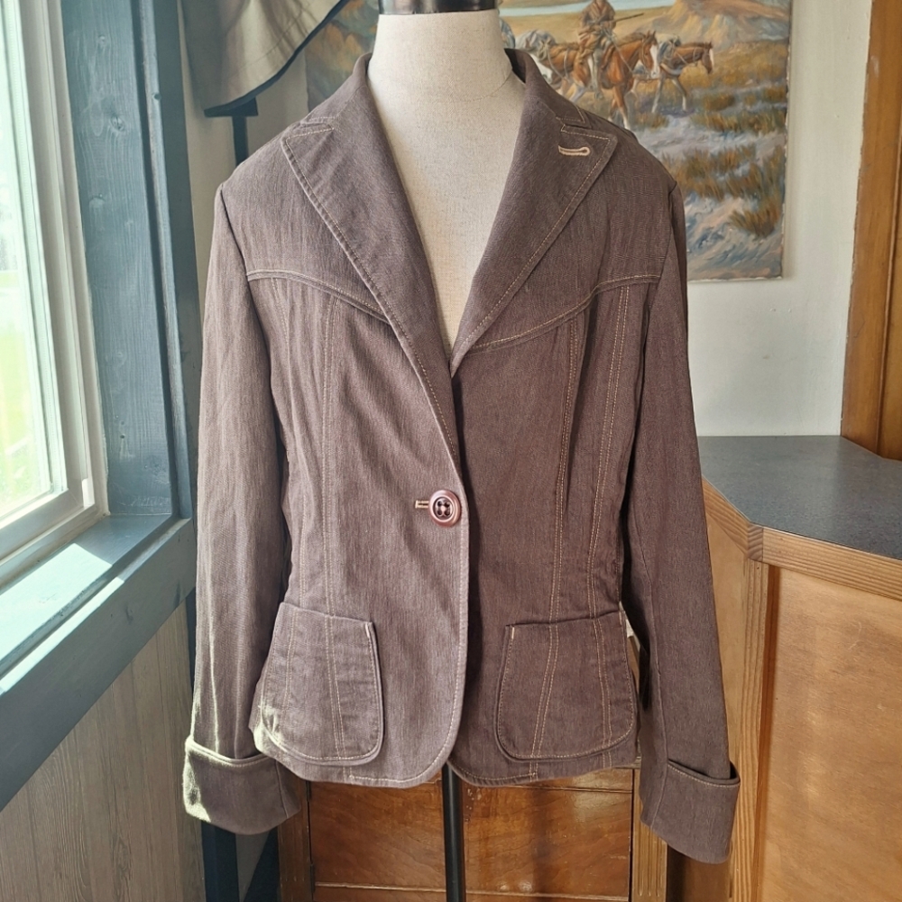 Nine & CO by Nine West Soft Brown Fitted Blazer, Size 12, RN#54050, NWOT